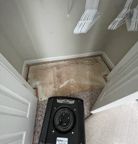 Water Damage in Closet